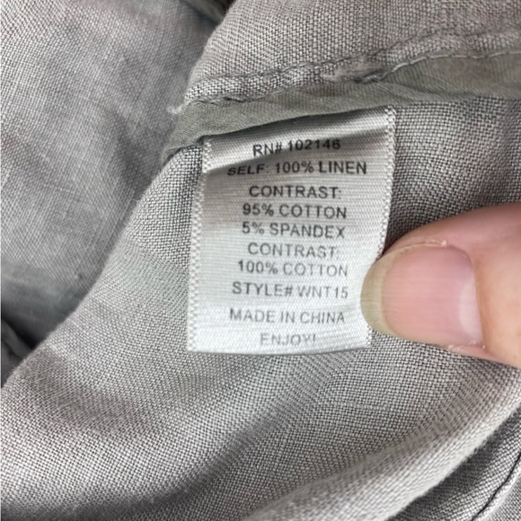 Michael Stars ladies gray linen jacket lightweight full zip with hood - small - Picture 5 of 12